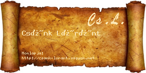 Csánk Lóránt névjegykártya