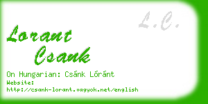 lorant csank business card