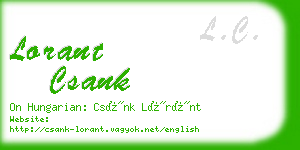 lorant csank business card